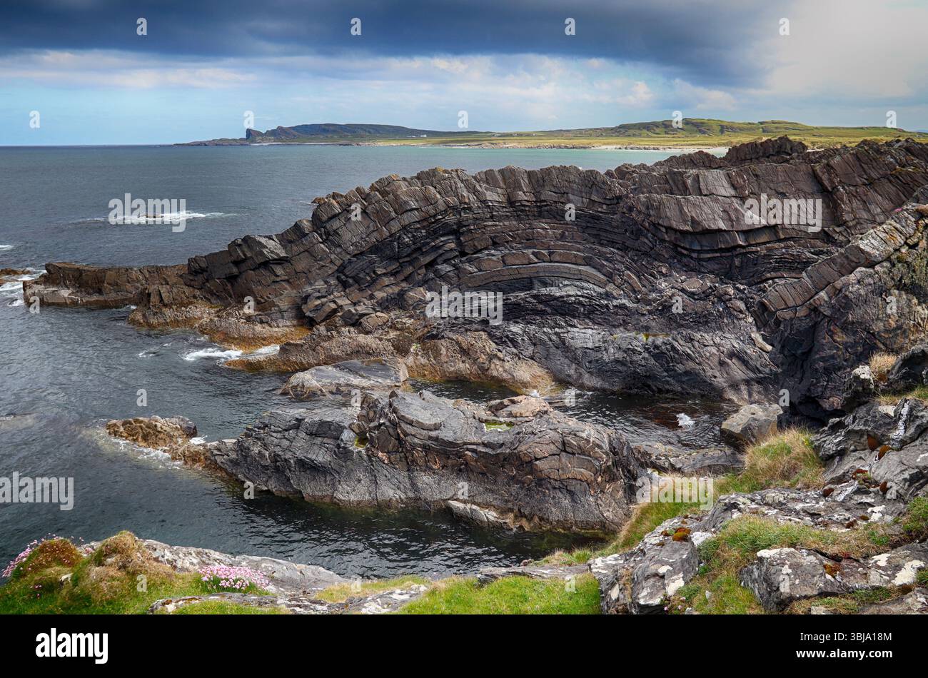 Struttura rocciosa sull'Isola di Islay Foto Stock
