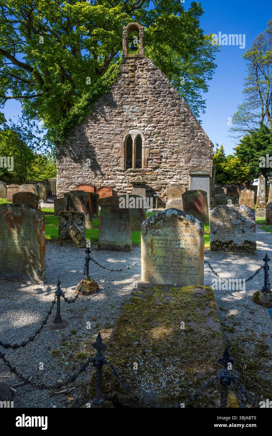 La lapide di William Burns presso Auld Kirk, Ayrshire, Scozia Foto Stock