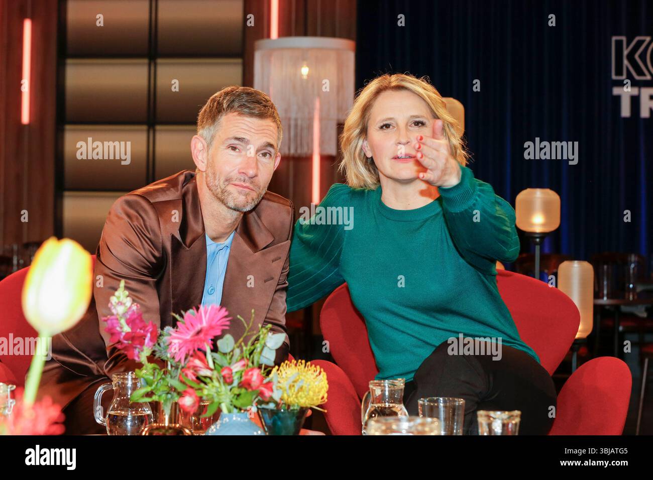 Susan Link und Micky Beisenherz bei der Aufzeichnung der WDR-Talkshow "Kölner Treff" im WDR Studio BS 3. Köln, 08.03.2024 Foto Stock
