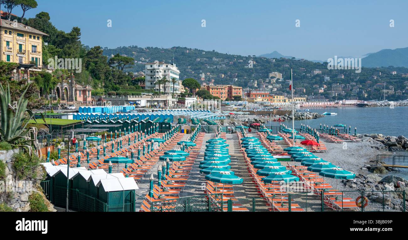 Accesso privato alla spiaggia, Santa Margherita Ligure, Liguria, Italia Foto Stock