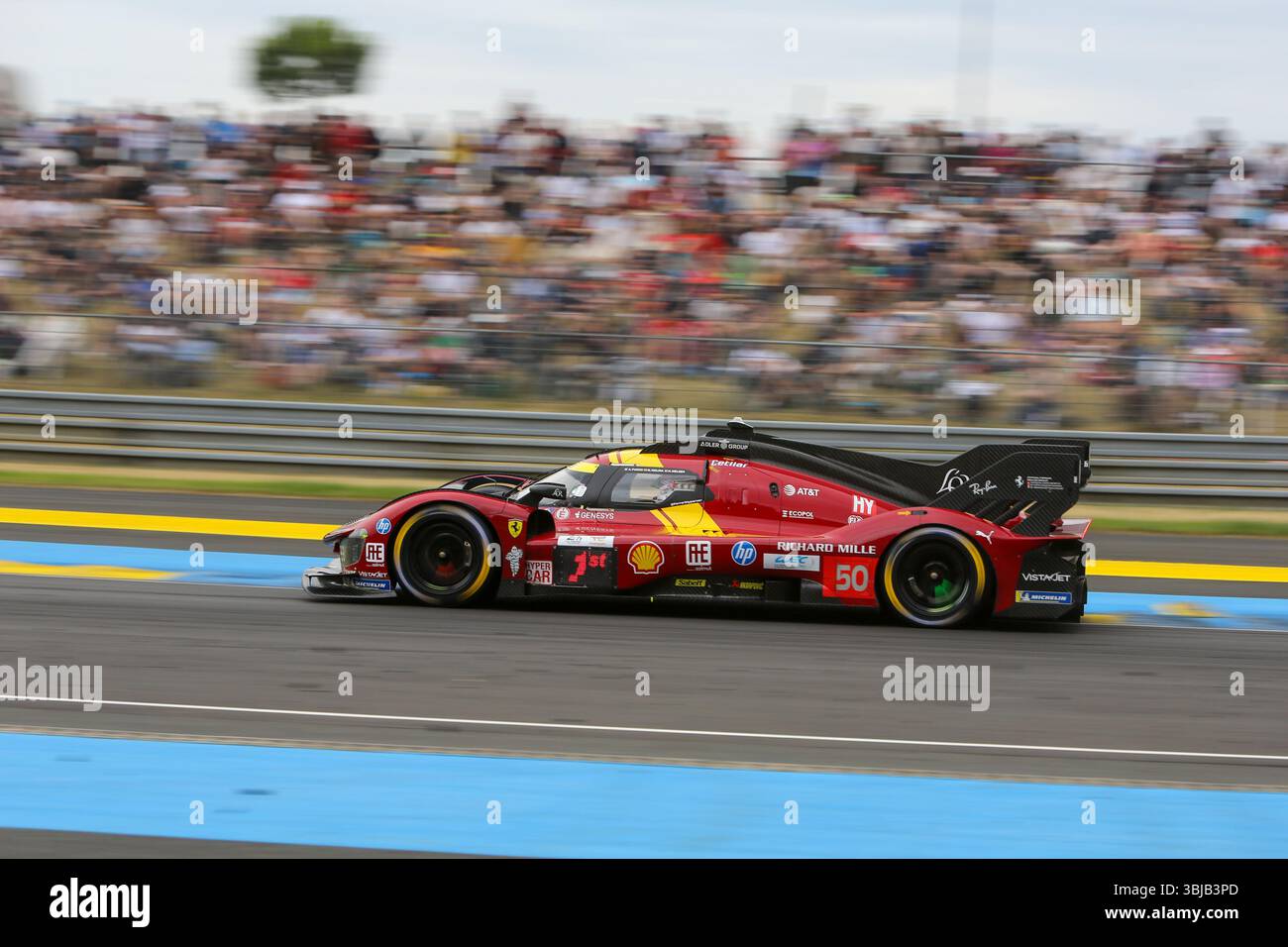 Le Mans, Francia. 14 giugno 2025. Ferrari AF Corse (50) Antonio fuoco (ITA) Nicklas Nielsen (DEN) Miguel Molina (ESP), durante la 24 ore di le Mans 2025, le Mans, Francia. Crediti: Gabriele Lanzo / Alessio Morgese / Alamy live news Foto Stock