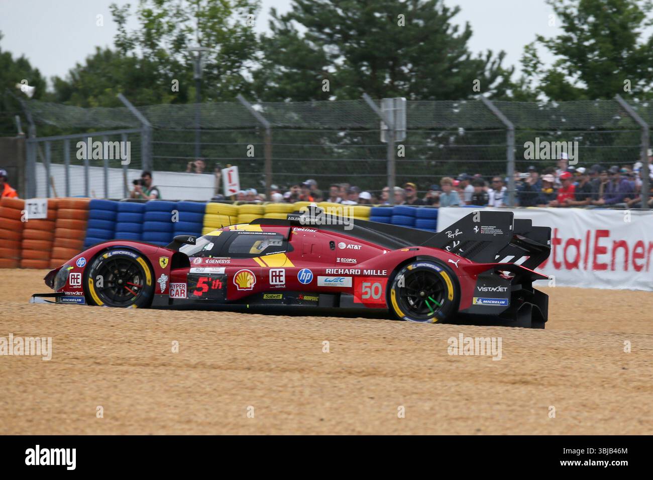 Le Mans, Francia. 14 giugno 2025. Ferrari AF Corse (50) Antonio fuoco (ITA) Nicklas Nielsen (DEN) Miguel Molina (ESP), durante la 24 ore di le Mans 2025, le Mans, Francia. Crediti: Gabriele Lanzo / Alessio Morgese / Alamy live news Foto Stock