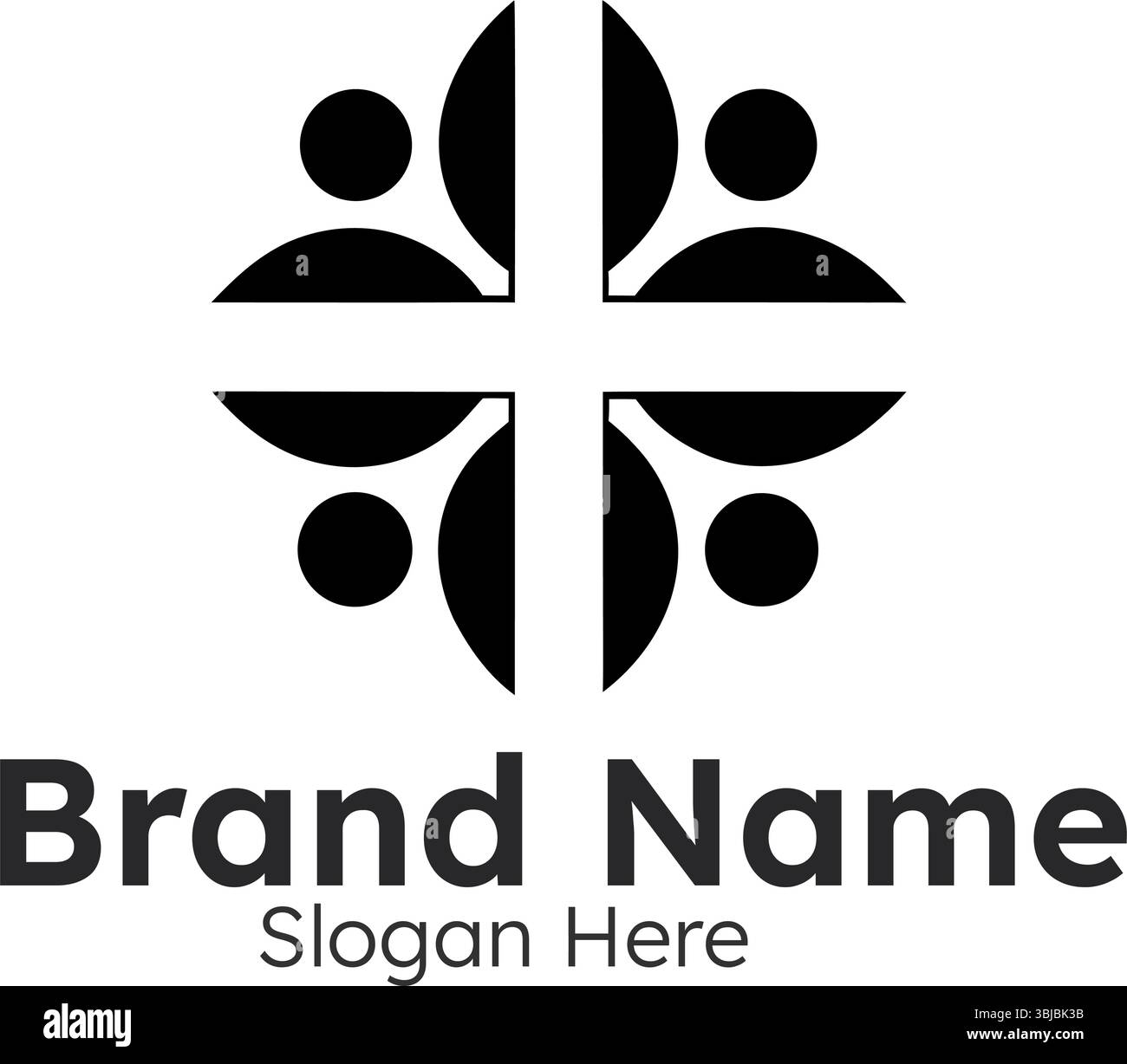 Logo collaborativo Circle Design Unity lavoro di squadra e partnership per un'identità del marchio con forza e visione Illustrazione Vettoriale