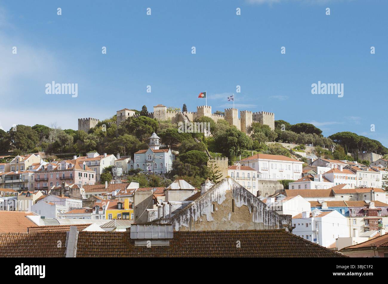Castello di San Giorgio a Lisbona, Portogallo, Europa Foto Stock