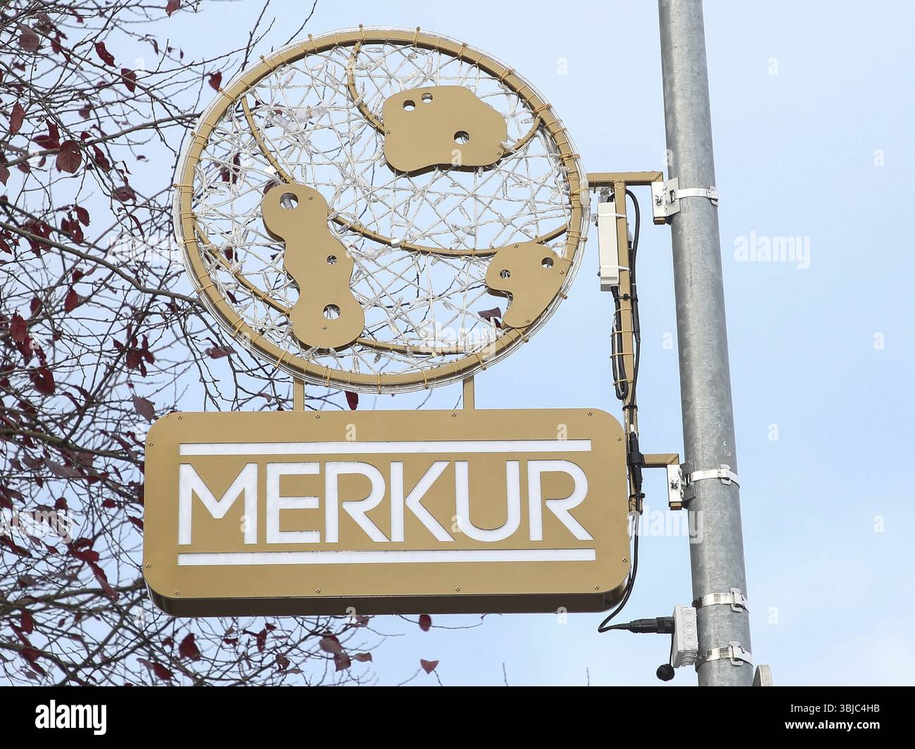 Pianeta elemento luminoso mercurio sul Reformer Planet Trail a Magdeburgo, Magdeburgo, DE Foto Stock