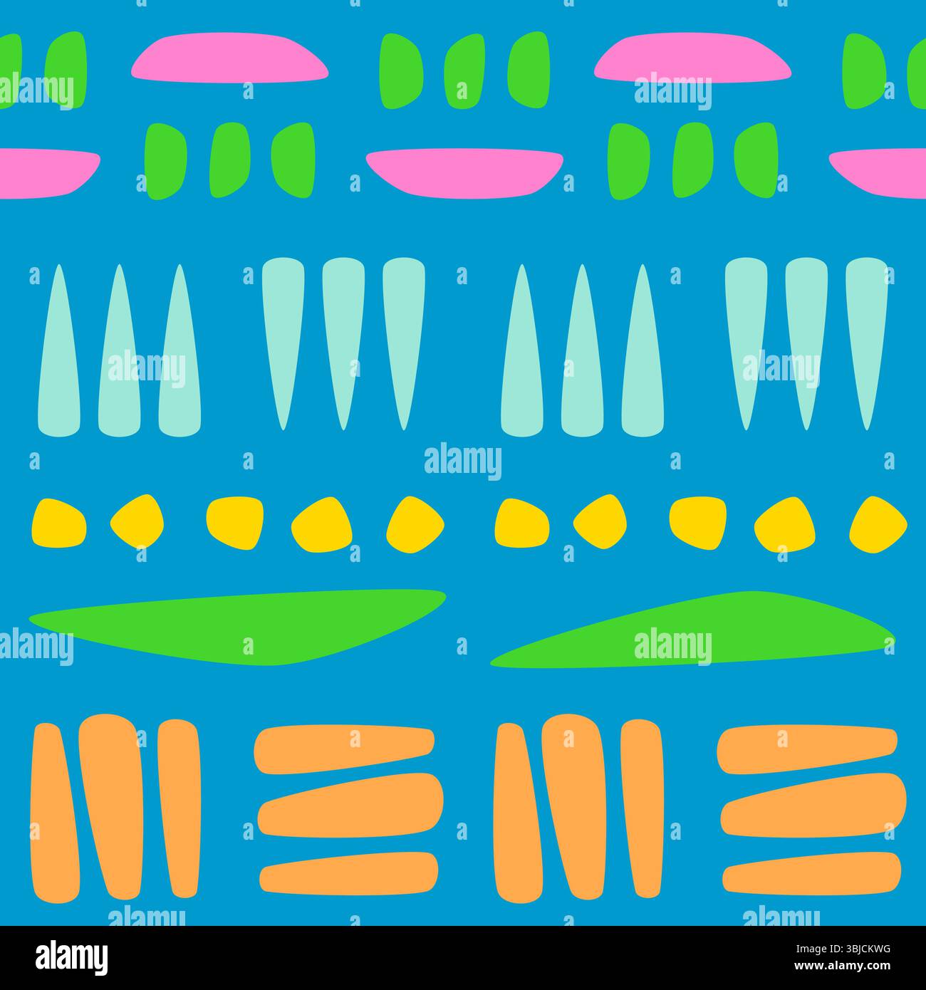 Tessere Joy Mood Happy Party con motivo senza cuciture in colori vivaci Illustrazione Vettoriale