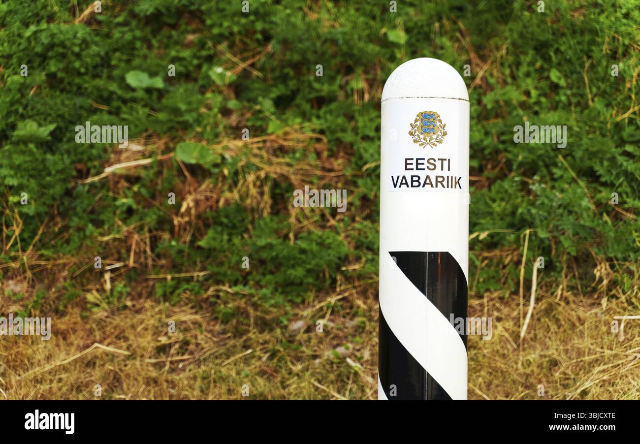Posto di frontiera della Repubblica di Estonia Foto Stock