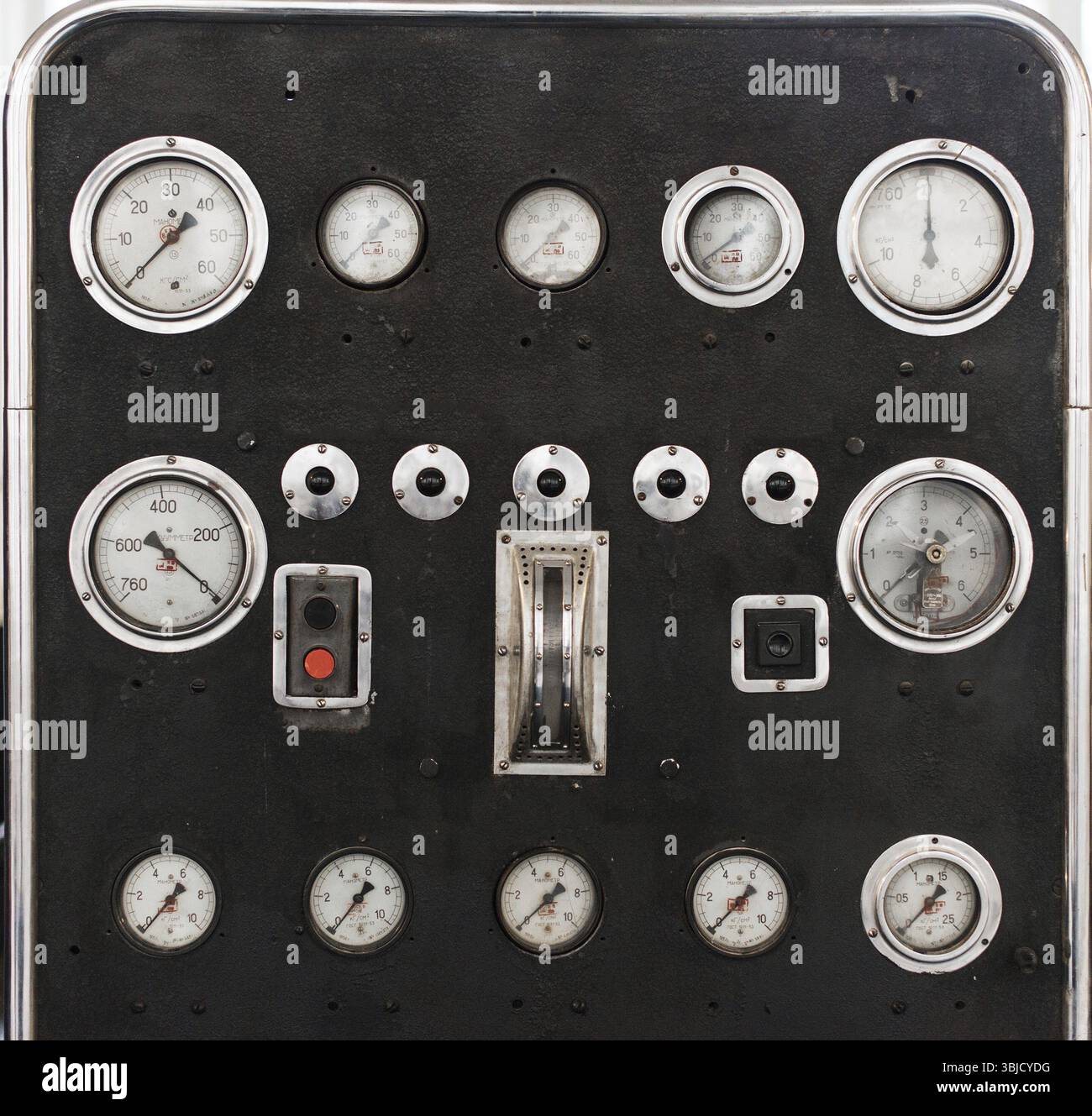 Dashboard vintage. Fa parte della vecchia centrale elettrica Foto Stock