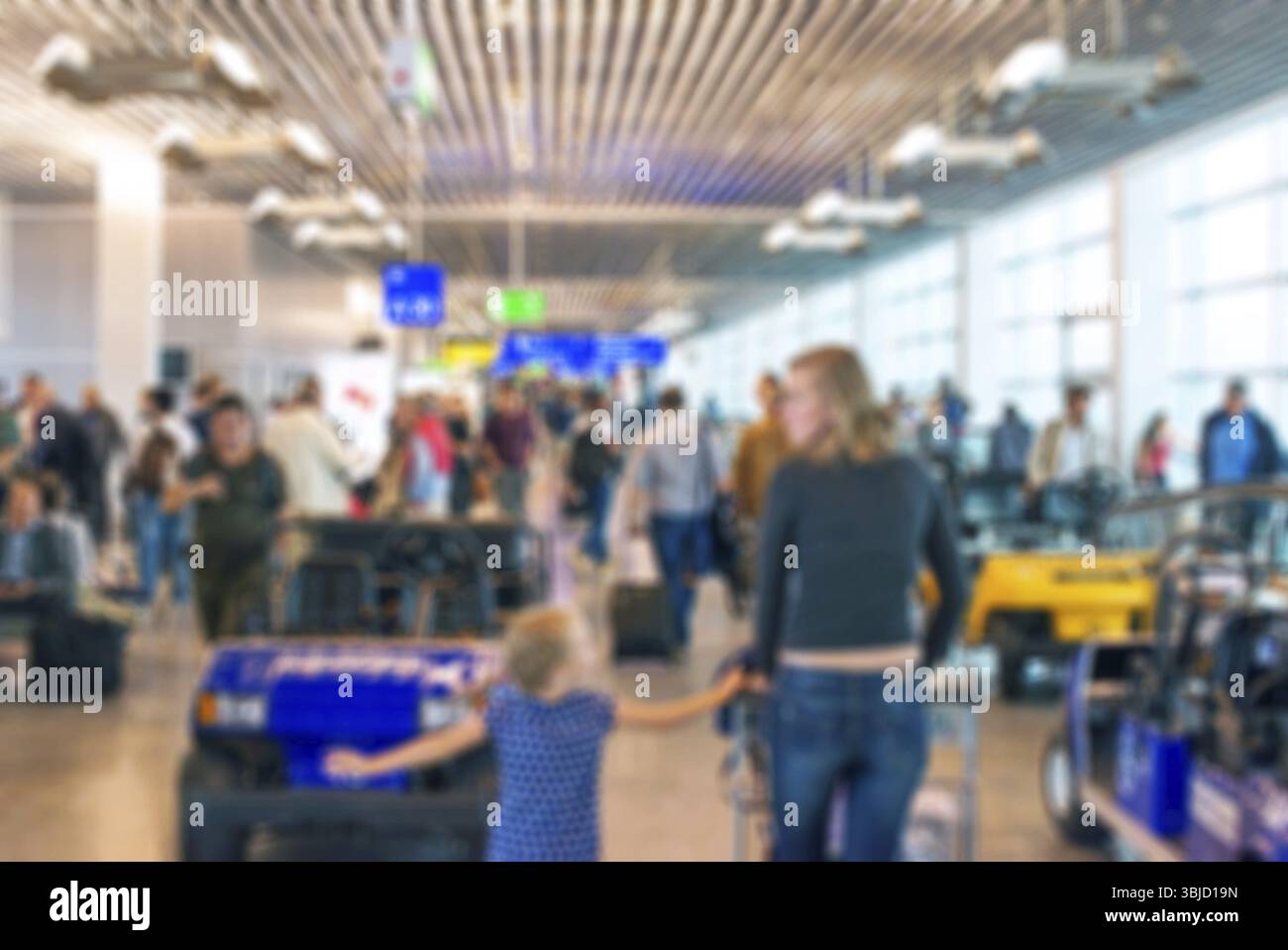 Vista dell'aeroporto sfocata. Adatto per lo sfondo Foto Stock