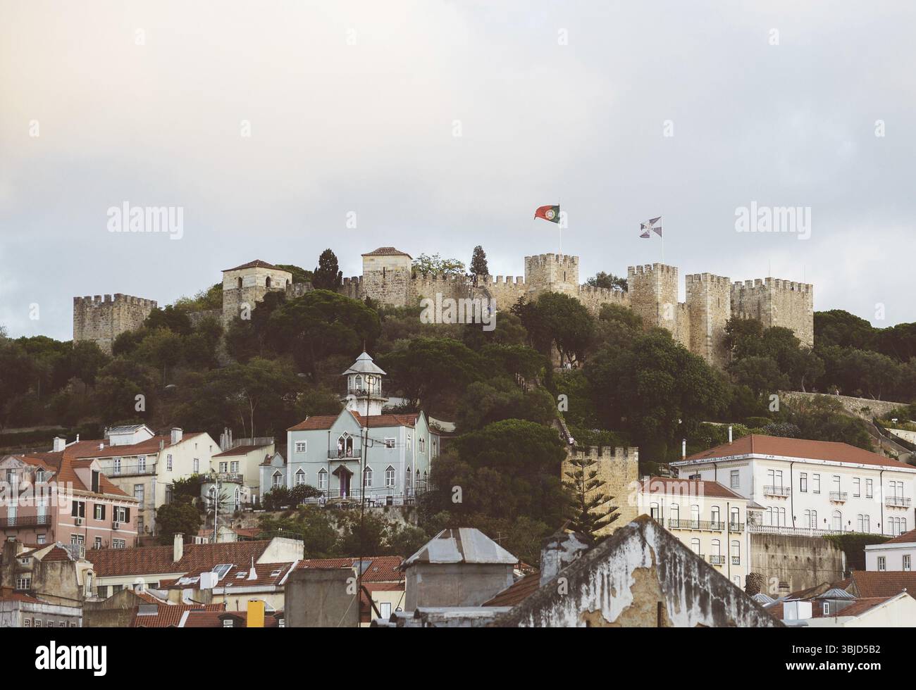 Castello di San Giorgio a Lisbona, Portogallo, Europa Foto Stock