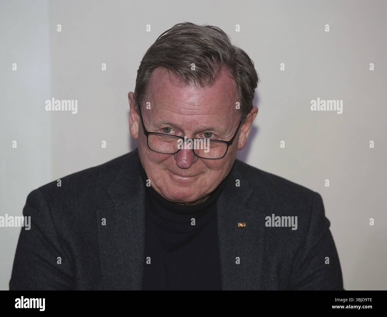 Il politico tedesco Bodo Ramelow (Die Linke) ad un evento nella Casa della famiglia di Magdeburgo, Magdeburgo, DE Foto Stock