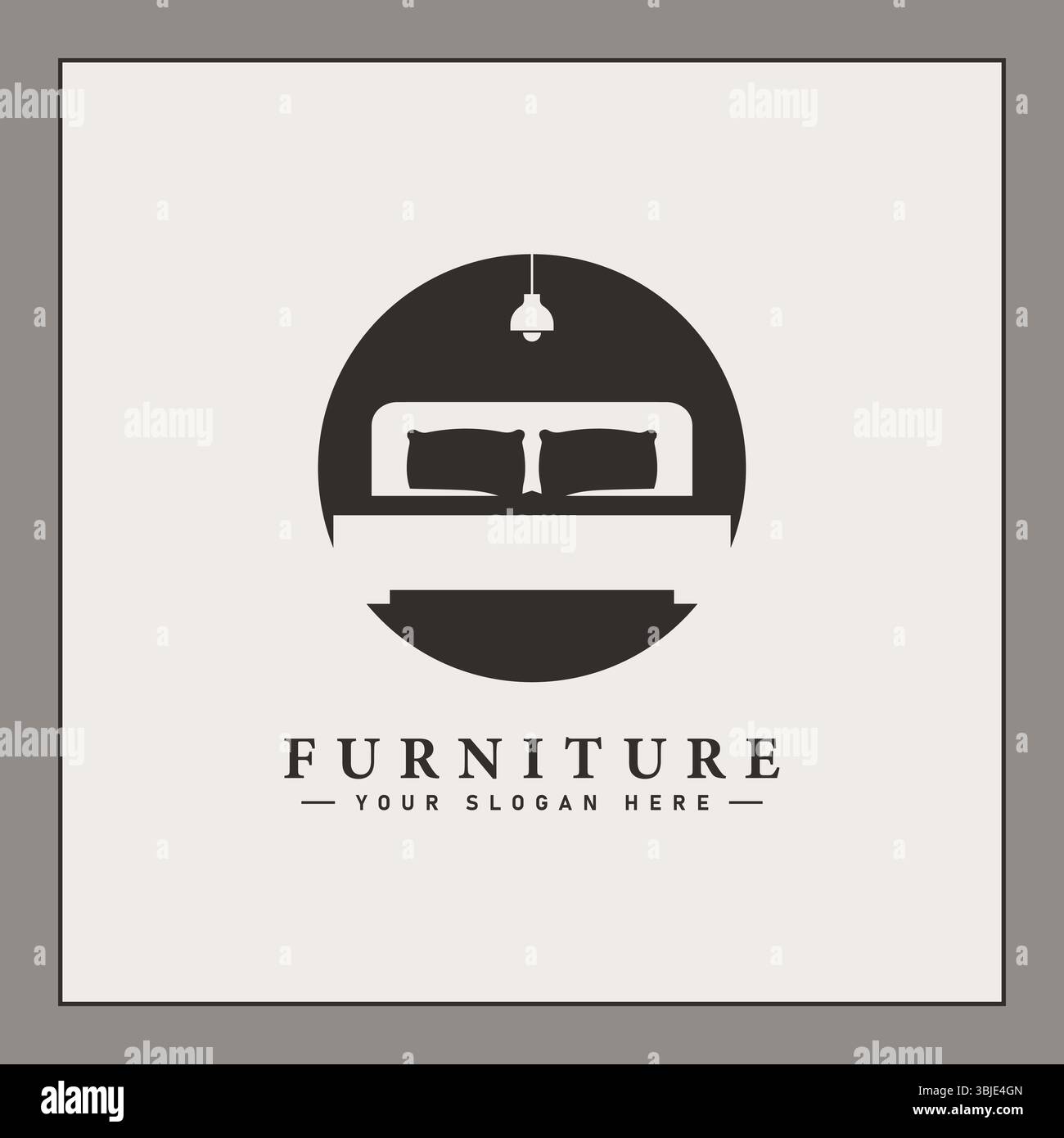 Design con logo per negozi di mobili - Logo Business per interni Illustrazione Vettoriale