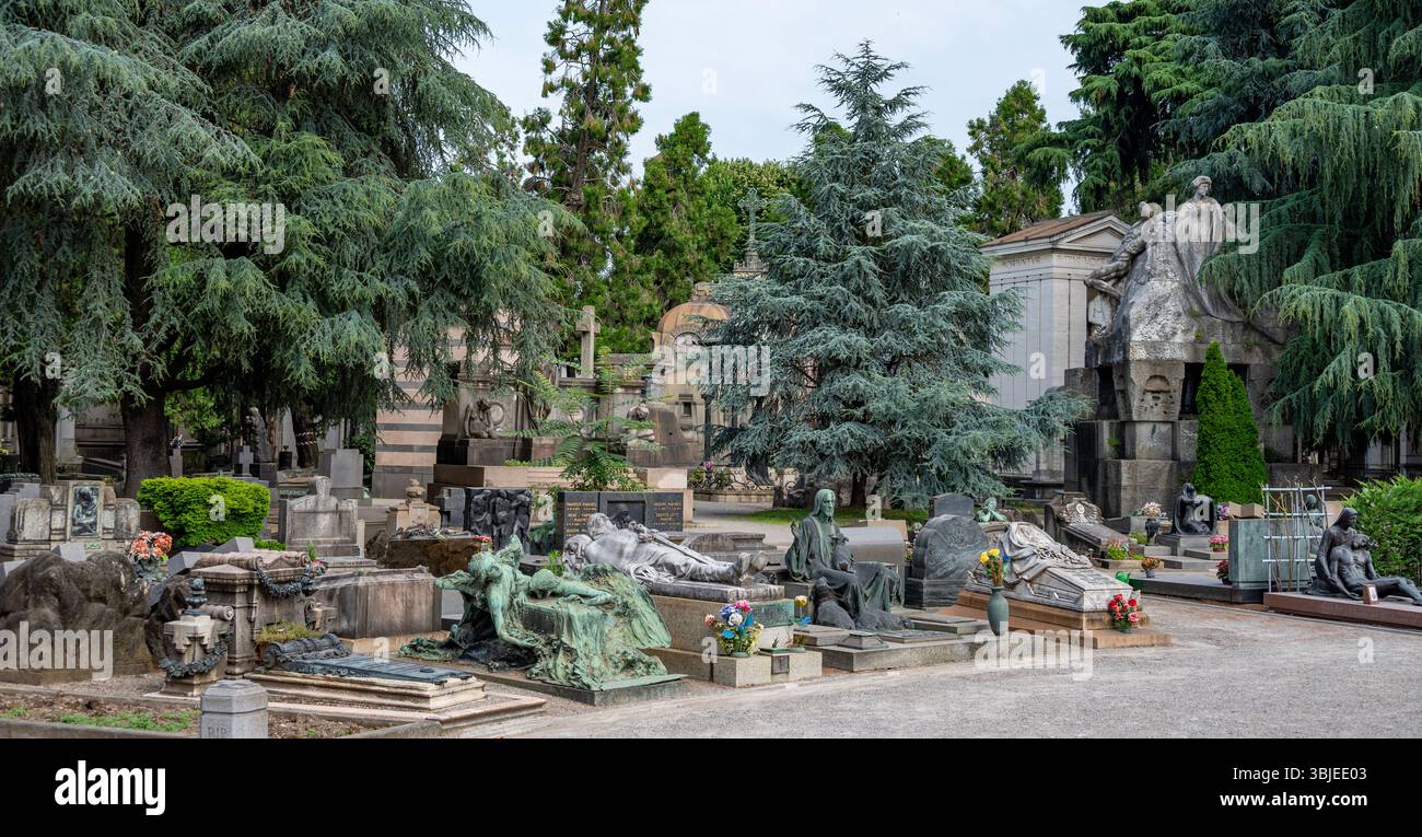 Cimitero monumentale di Milano, Milano, Lombardia, Italia Foto Stock