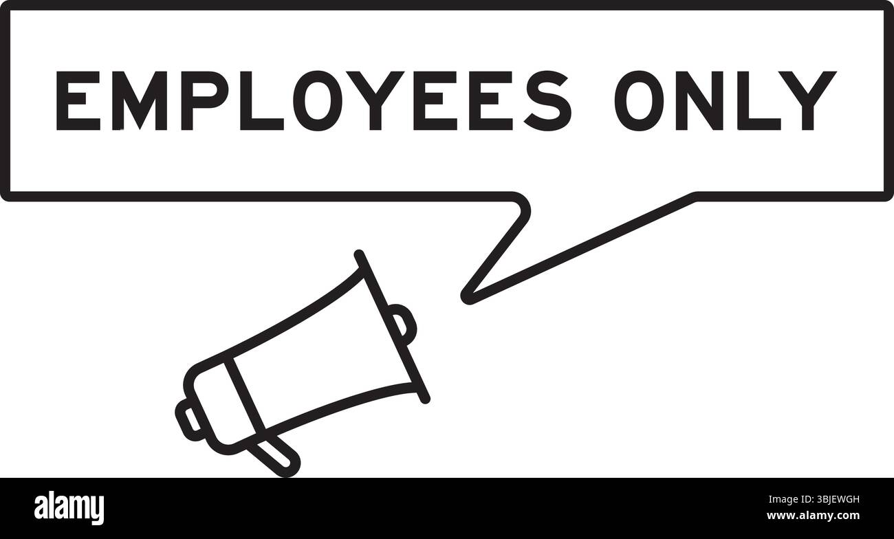 Icona megafono con bolla vocale in Word impiegati solo su sfondo bianco Illustrazione Vettoriale