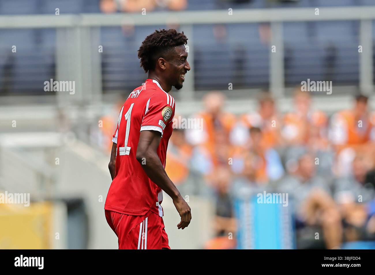 Cincinnati, Stati Uniti. 15 giugno 2025. Kingsley Coman del Bayern Monaco festeggia dopo aver segnato il primo gol della sua squadra, durante la partita tra FC Bayern Monaco e Auckland City, per il primo turno del gruppo C per la Coppa del mondo per club FIFA 2025, a Cincinnati, Stati Uniti, il 15 giugno 2025. Foto: Heuler Andrey/DiaEsportivo/Alamy Live News crediti: DiaEsportivo/Alamy Live News Foto Stock