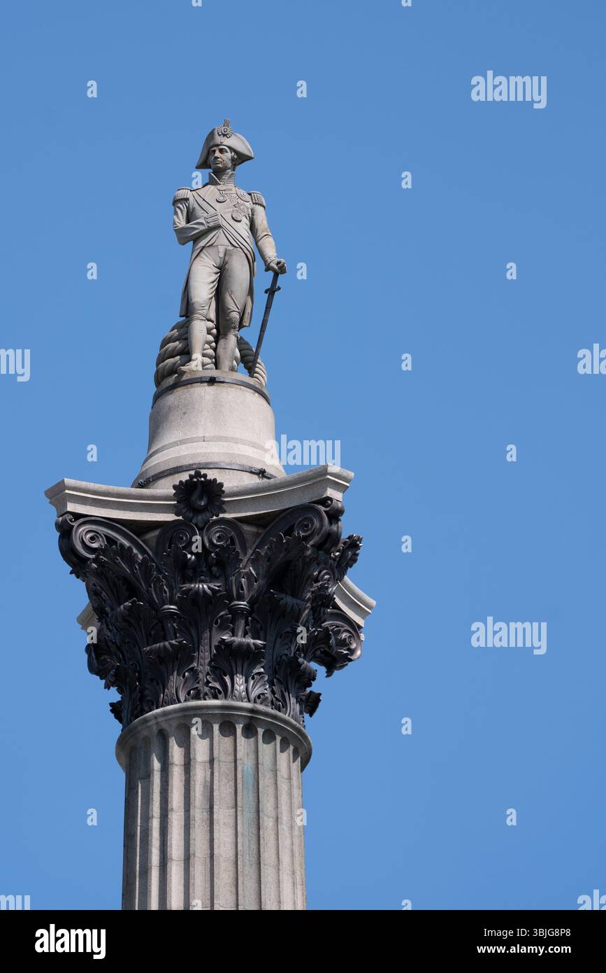 Monumento costruito per ricordare l'ammiraglio Lord Nelson a Londra, Inghilterra, Regno Unito Foto Stock