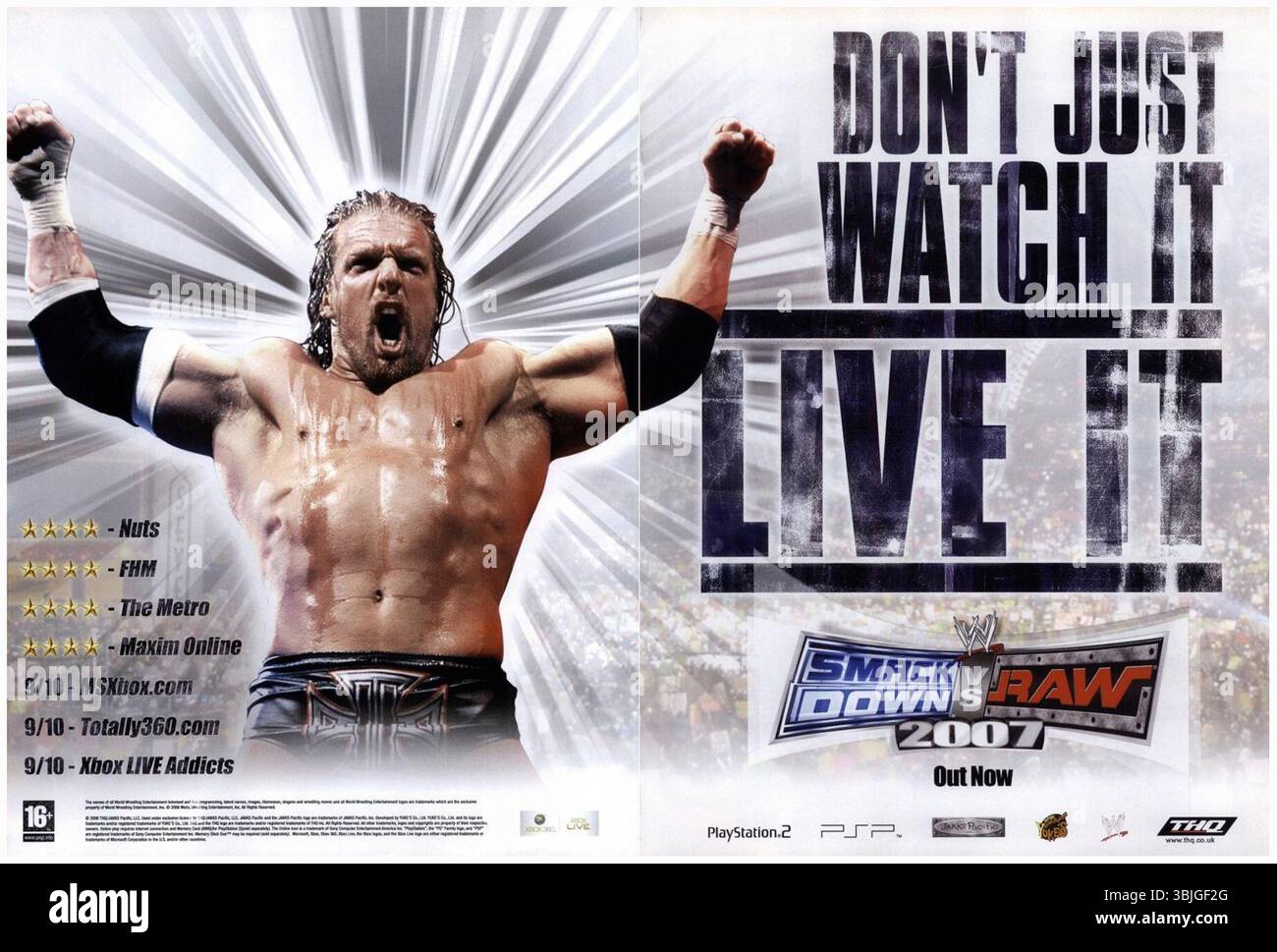 2008 WWE SmackDown vs. Raw 2007 un videogioco di wrestling sviluppato da Yuke's e pubblicato da THQ con Triple H Foto Stock