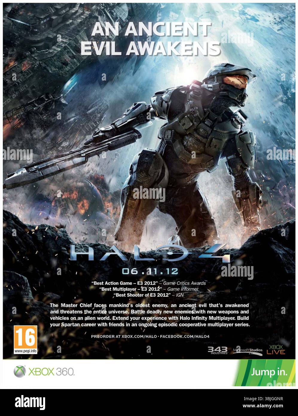 2012 Halo 4 videogioco di 343 Industries Promo, data di uscita Foto Stock