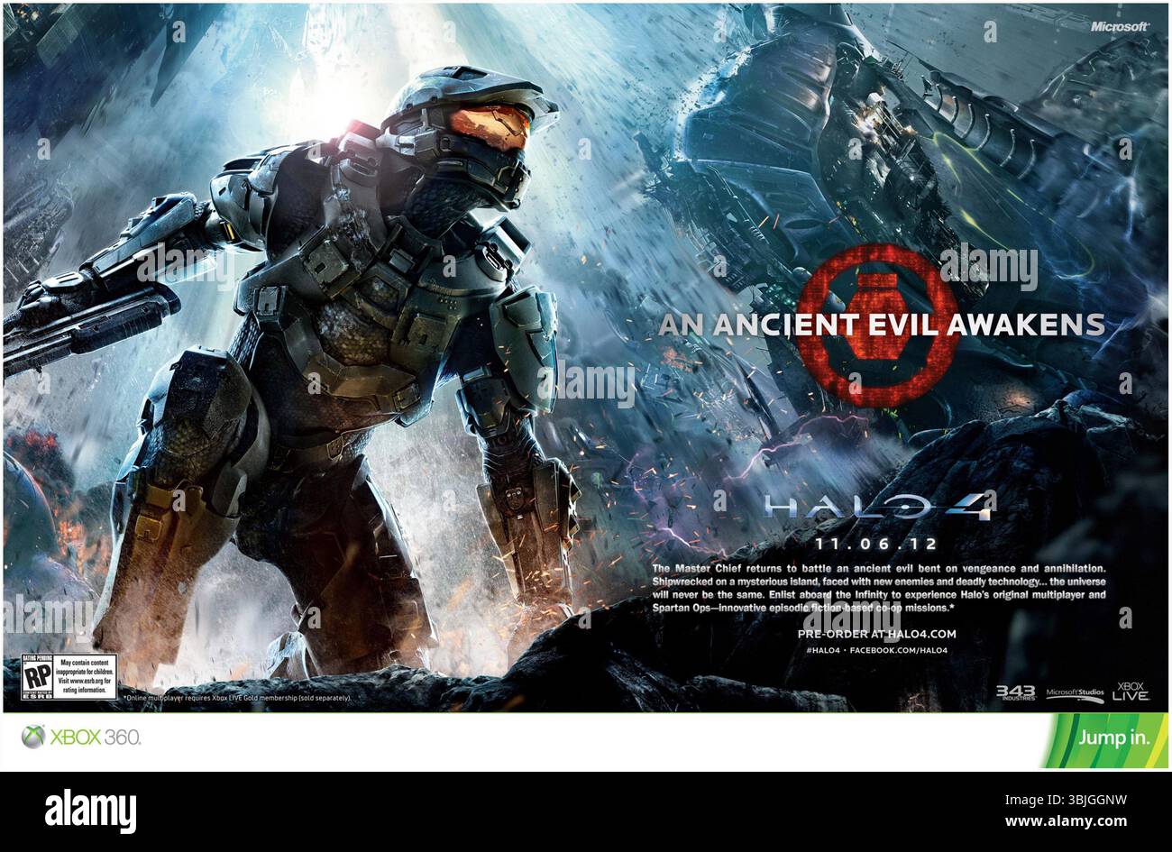 2012 Halo 4 videogioco di 343 Industries Promo, data di uscita Foto Stock