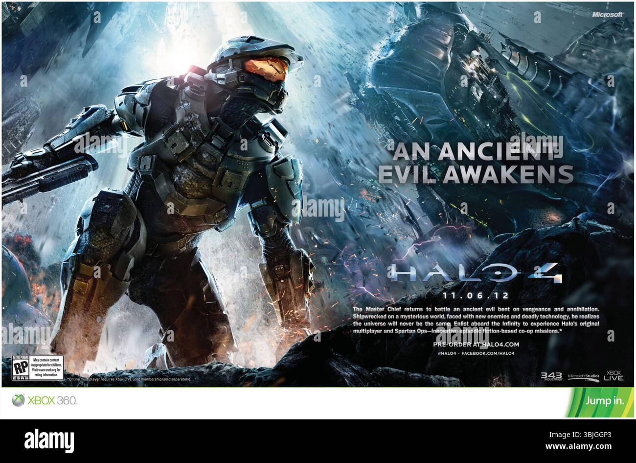 2012 Halo 4 videogioco di 343 Industries Promo, data di uscita Foto Stock
