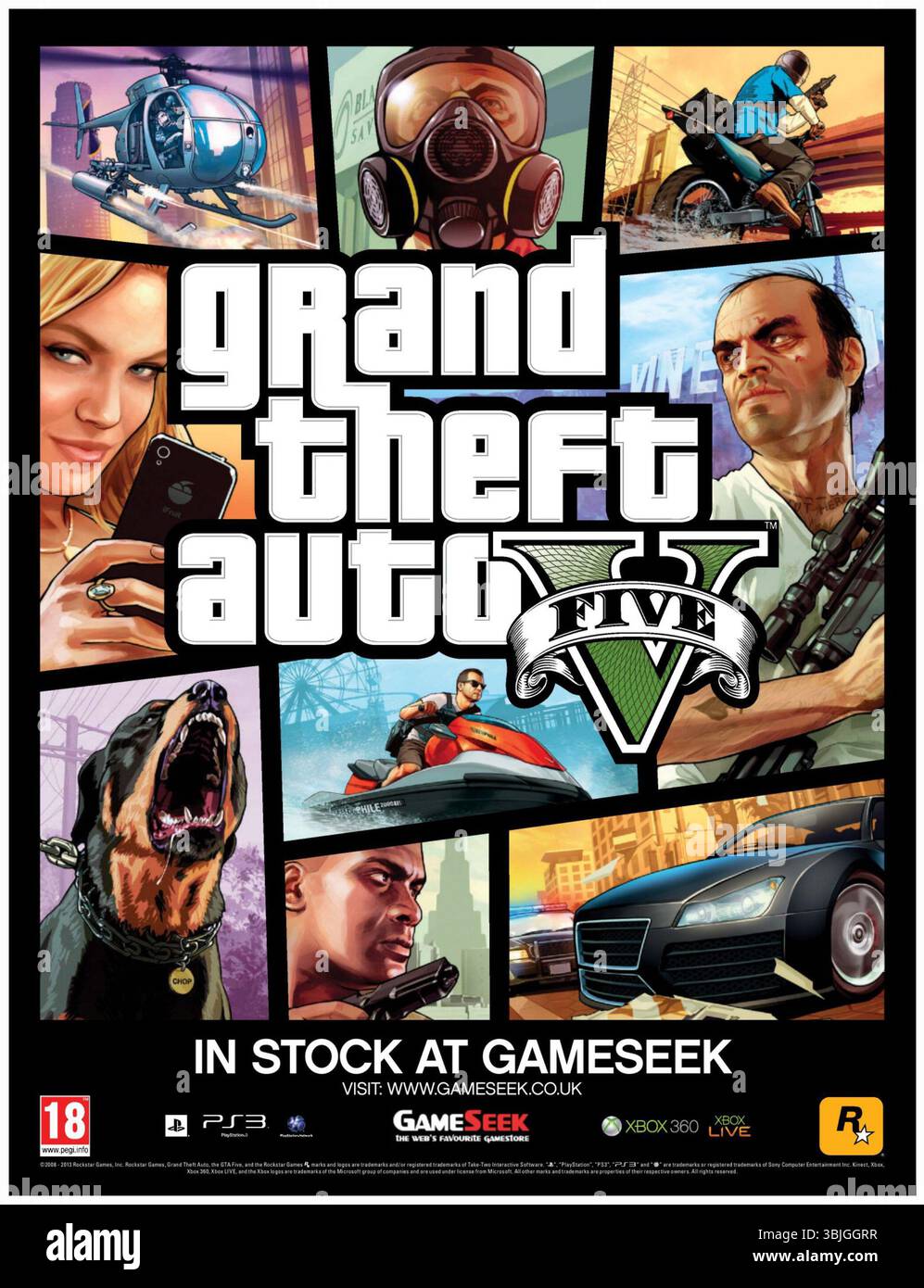 2013 Grand Theft Auto V videogioco Xbox 360, sviluppato da Rockstar North Promo Foto Stock