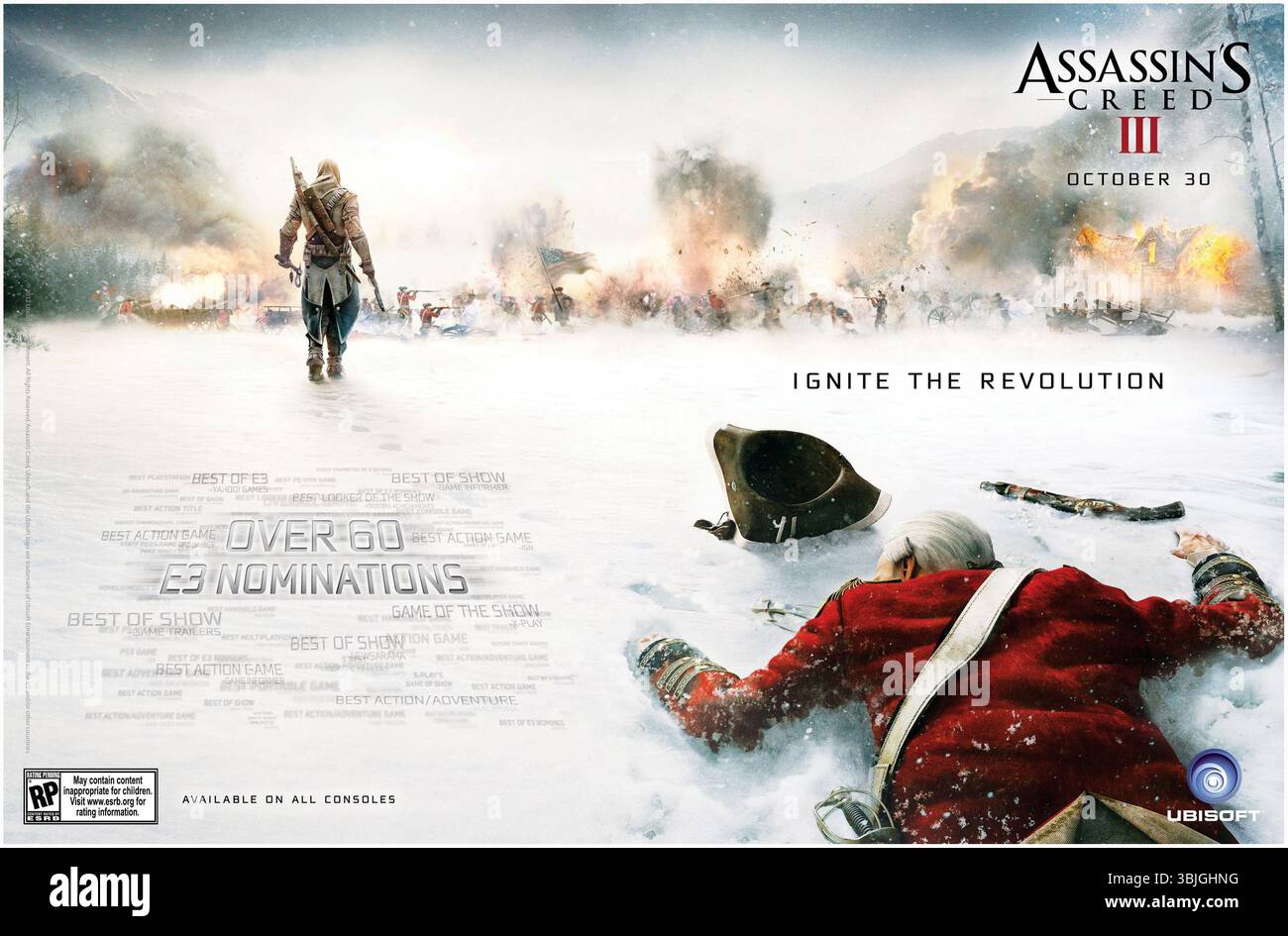 2012 Assassin's Creed III videogioco sviluppato da Ubisoft Montreal annuncio, data di uscita ottobre 30 Foto Stock
