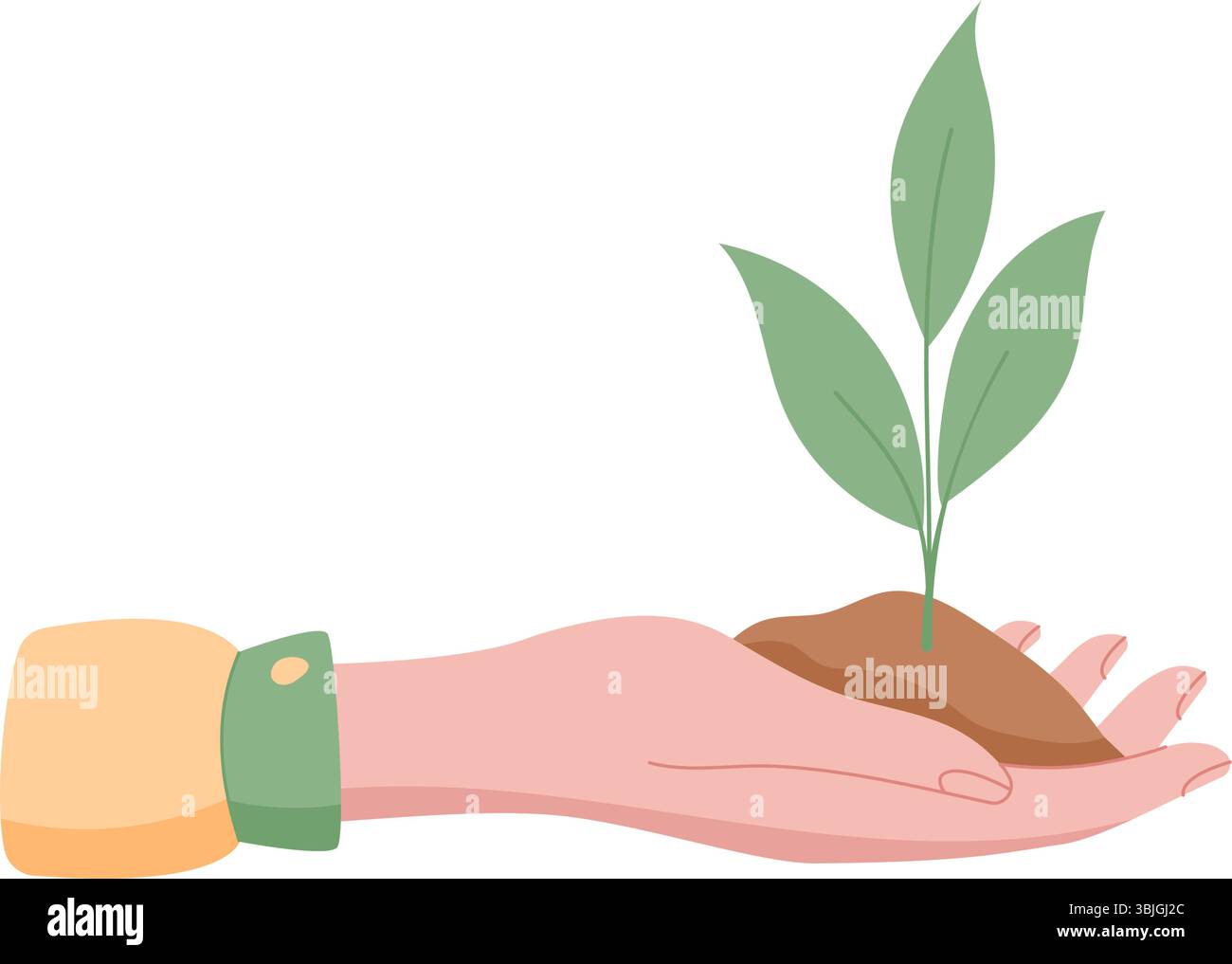 Icona Hand Holding Plant Illustrazione Vettoriale