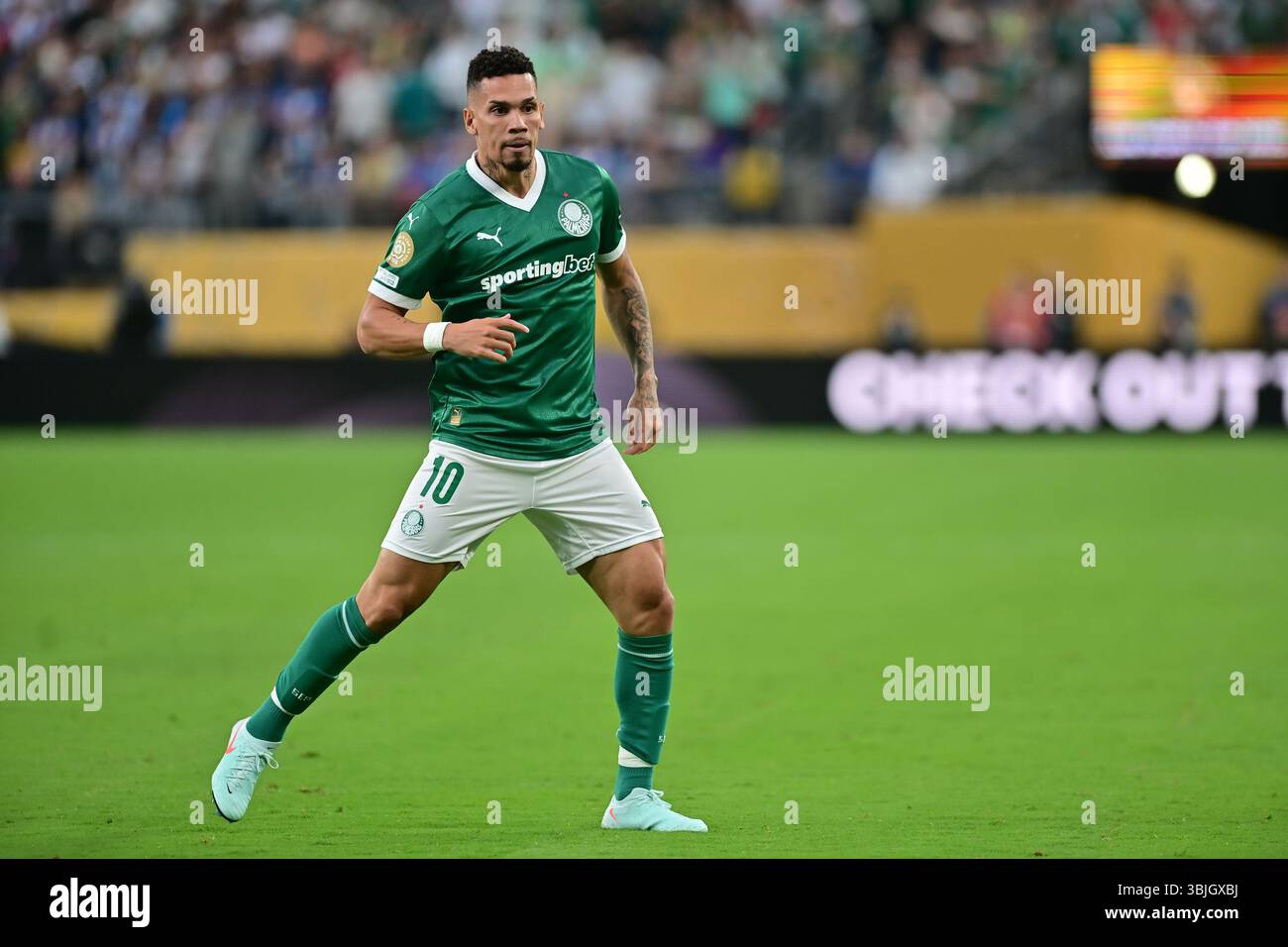 NEW YORK (NY), 06/15/2025 - CLUB WORLD CUP/PALMEIRAS X PORTO (POR) - Paulinho di Palmeiras , durante la partita tra PALMEIRAS X PORTO (POR), valida per il primo round della fase a gironi della Coppa del mondo FIFA Club 2025, tenutasi presso il MetLife Stadium di New York, nella notte di questa domenica 15. (Foto: Eduardo Carmim/Alamy Live News) Foto Stock