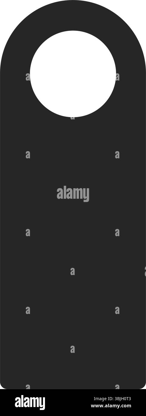 Gancio porta come modello vuoto con silhouette vettoriale nera Illustrazione Vettoriale