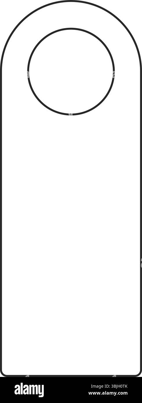 Gancio porta come modello vuoto nel profilo vettoriale Illustrazione Vettoriale