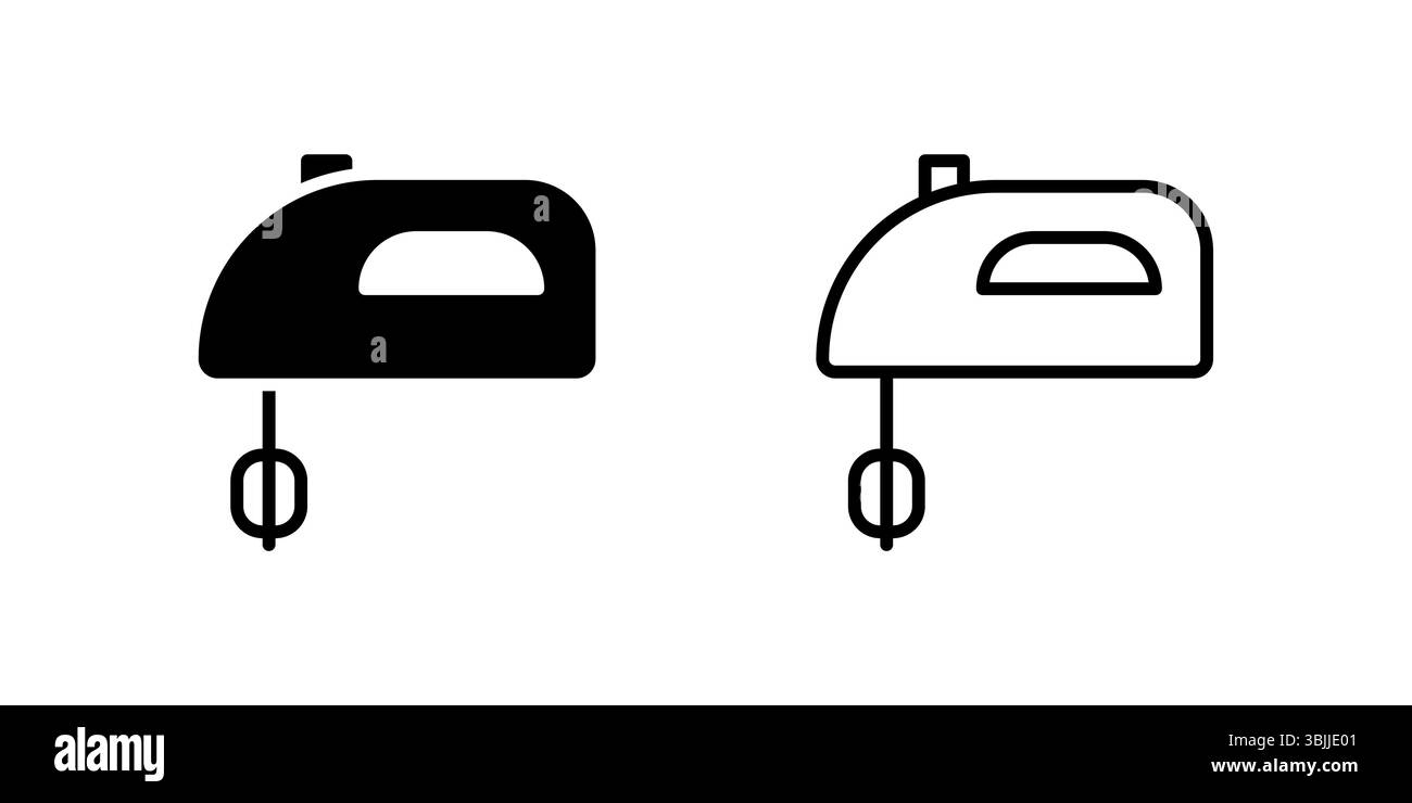 Set di icone del mixer da appoggio per cuocere e preparare gli alimenti da cucina Illustrazione Vettoriale