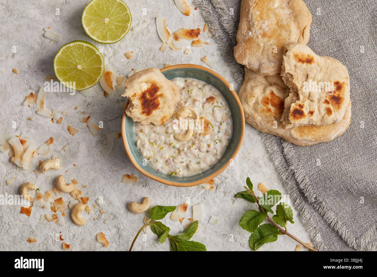 Salsa indiana di cocco: Salsa cremosa piccante Foto Stock