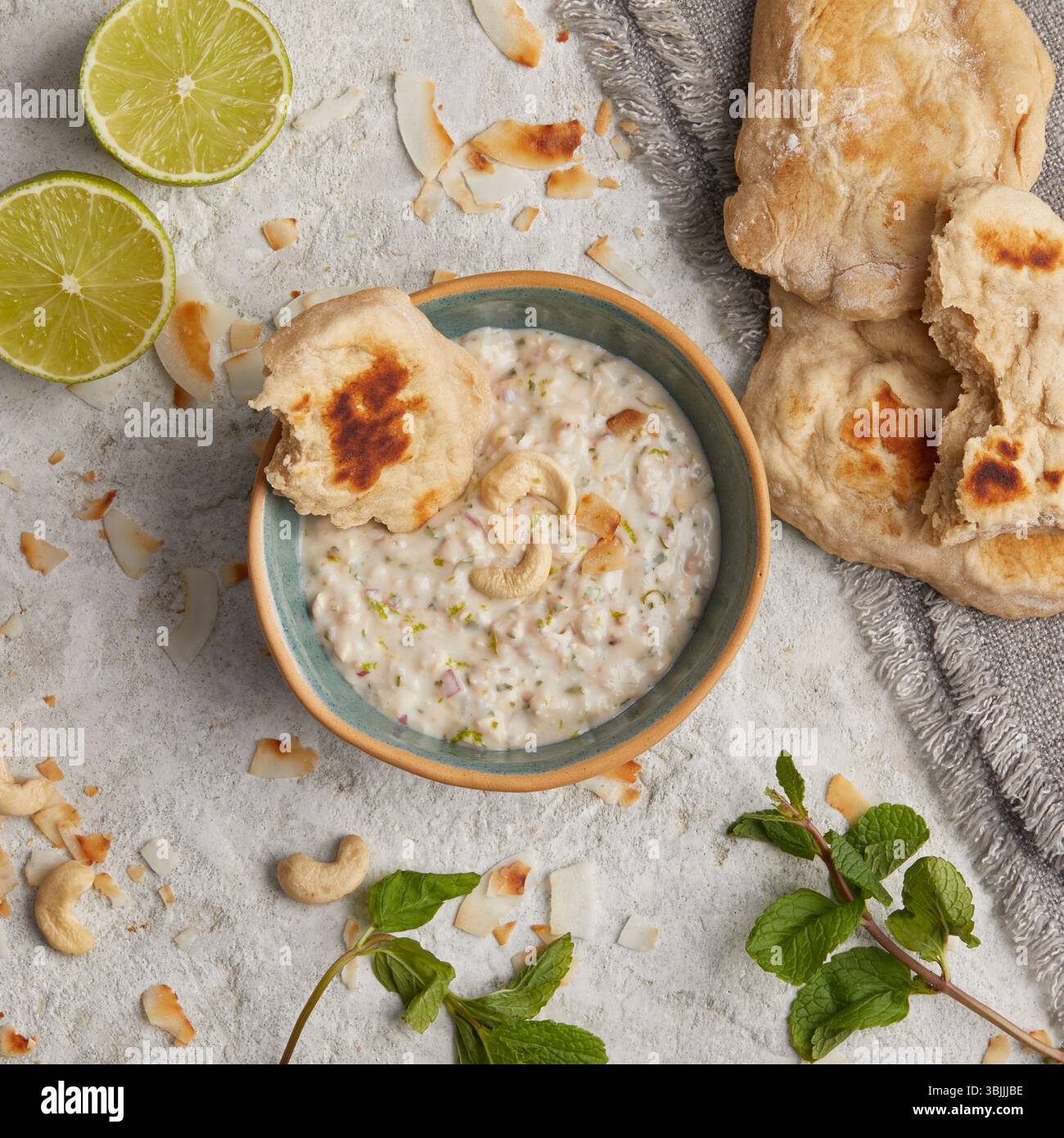 Salsa indiana di cocco: Salsa cremosa piccante Foto Stock