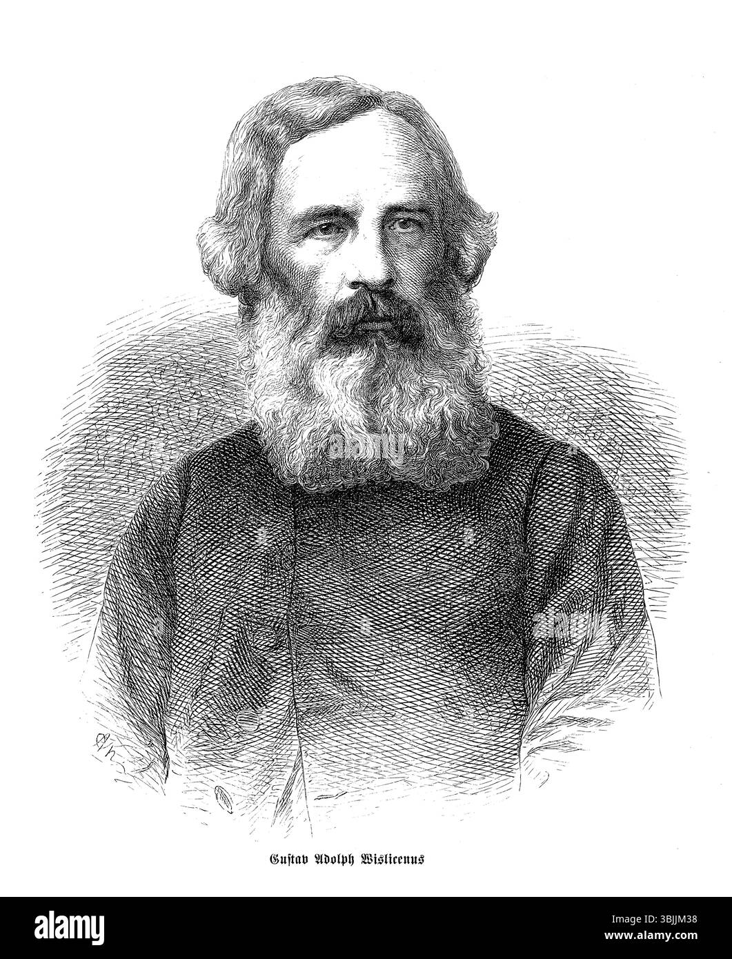 Wislicenus Gustav Adolf (1803-1875), teologo protestante tedesco leader delle Congregazioni libere dei razionalisti tedeschi, xilografia del 1864 Foto Stock