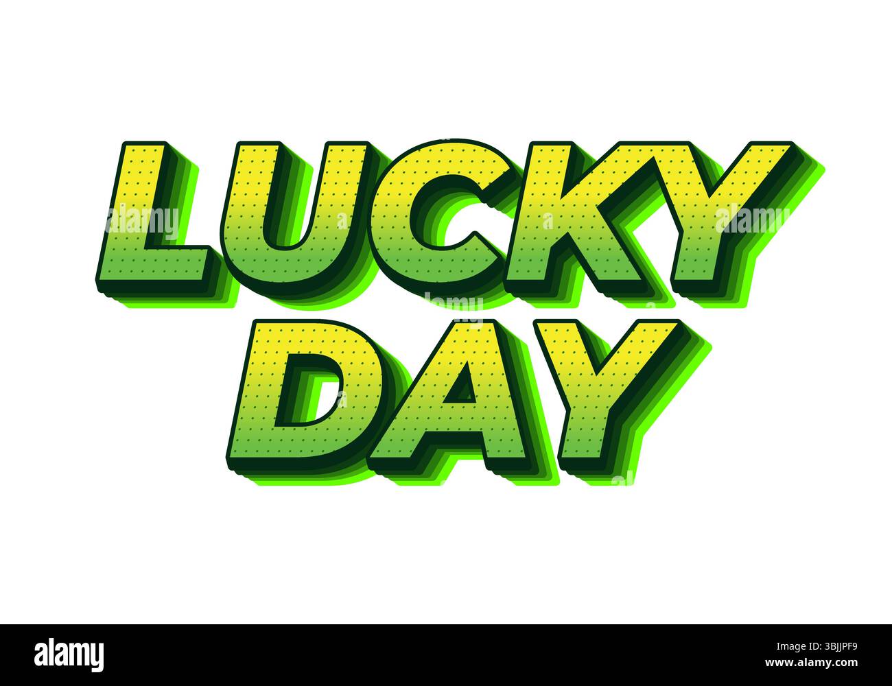 Giorno fortunato. design effetto testo con carattere in grassetto per eventi promozionali online o offline Illustrazione Vettoriale