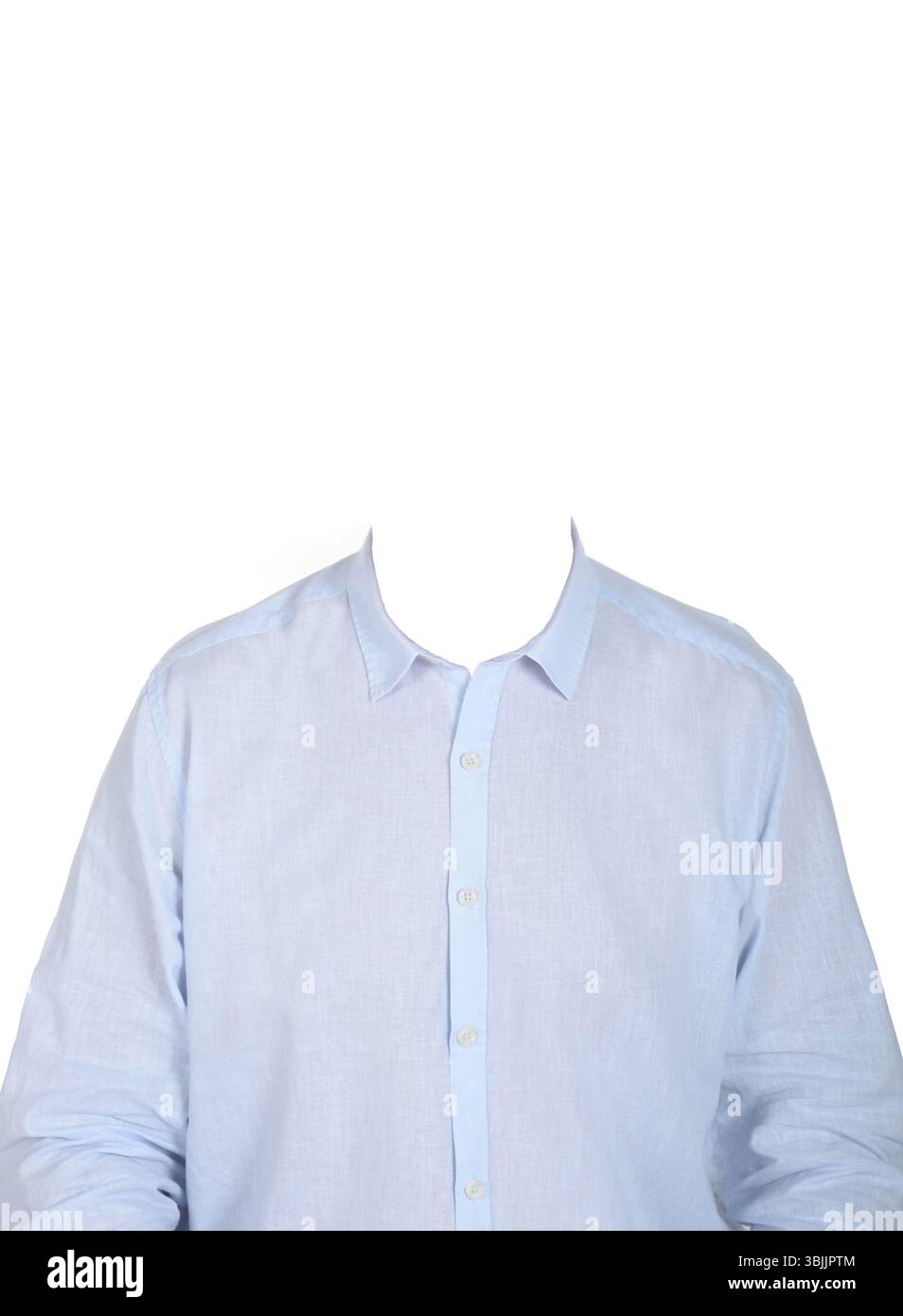 ID Face Profile costume completo dati compositi ID foto sfondo bianco. Foto Stock