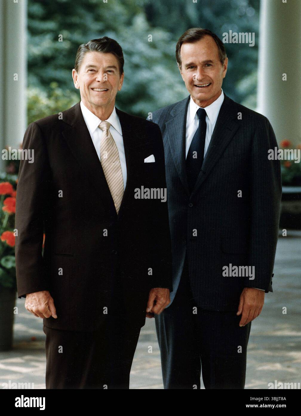 Ritratto ufficiale del presidente Reagan e del vicepresidente Bush, 1981 Foto Stock