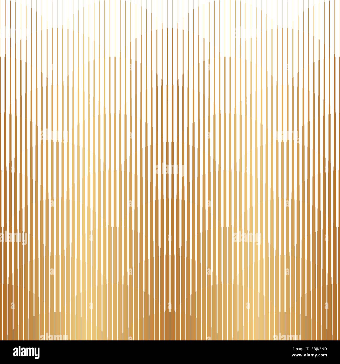 Motivo linea oro. Linea dorata isolata su sfondo bianco. Sezione geometrica astratta. Mezzitoni degradati. Paterna dissolvenza. Dissolvenza gradiente. Moderno Illustrazione Vettoriale