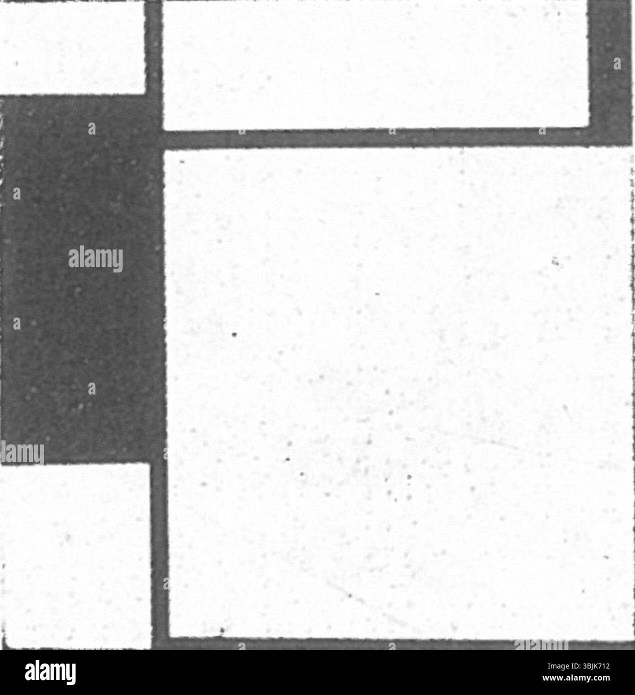 "Composition 1922" di Piet Mondrian è un'astrazione geometrica creata nel 1922. Il dipinto riflette il movimento di Mondrian verso l'astrazione pura, concentrandosi su linee e colori primari in una composizione strutturata. Foto Stock