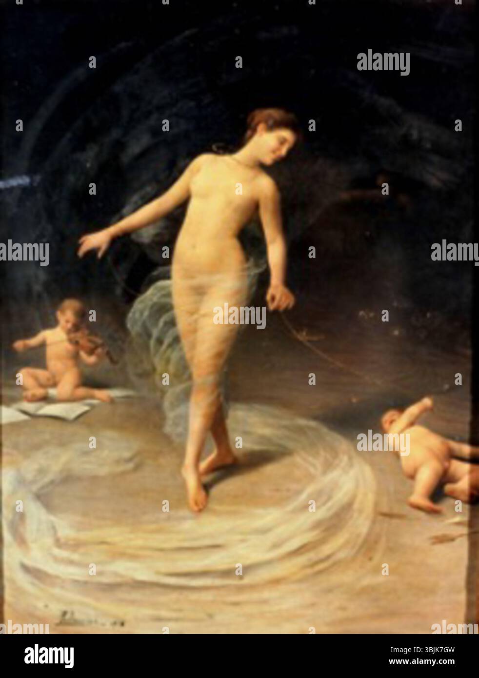 *Tersicore* (1910) di Pasquale Celommi ritrae l'antica musa greca della danza, Tersicore, in una composizione dinamica e fluida. Il dipinto mette in evidenza l'abilità dell'artista nel catturare il movimento e i temi classici. Foto Stock