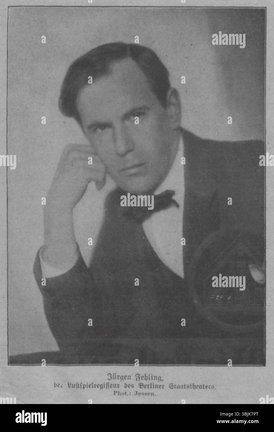 Ritratto fotografico di Jürgen Fehling, importante regista teatrale tedesco, catturato nel 1924 da Lisi Jessen. Foto Stock