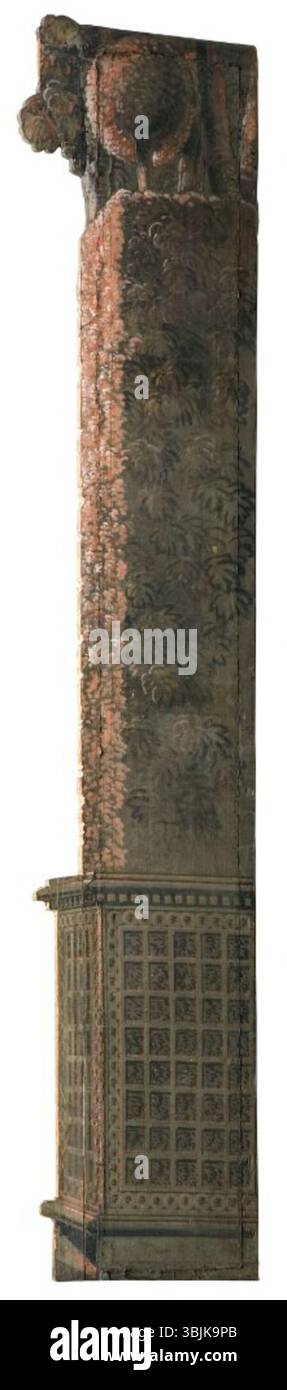 L'opera di Louis Jean Desprez, dipinta tra il 1783 e il 1787, fa parte del set di «Trägård till Christina». Questa scena include la sezione sinistra del palco con parte di una siepe. L'uso del verde da parte di Desprez crea un'illusione realistica per la performance. Foto Stock