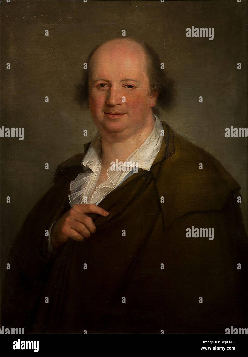 Ritratto di un uomo sconosciuto di Archibald Skirving, dipinto ad olio su tela. Il lavoro mostra dettagli del viso e l'abbigliamento del soggetto. Foto Stock