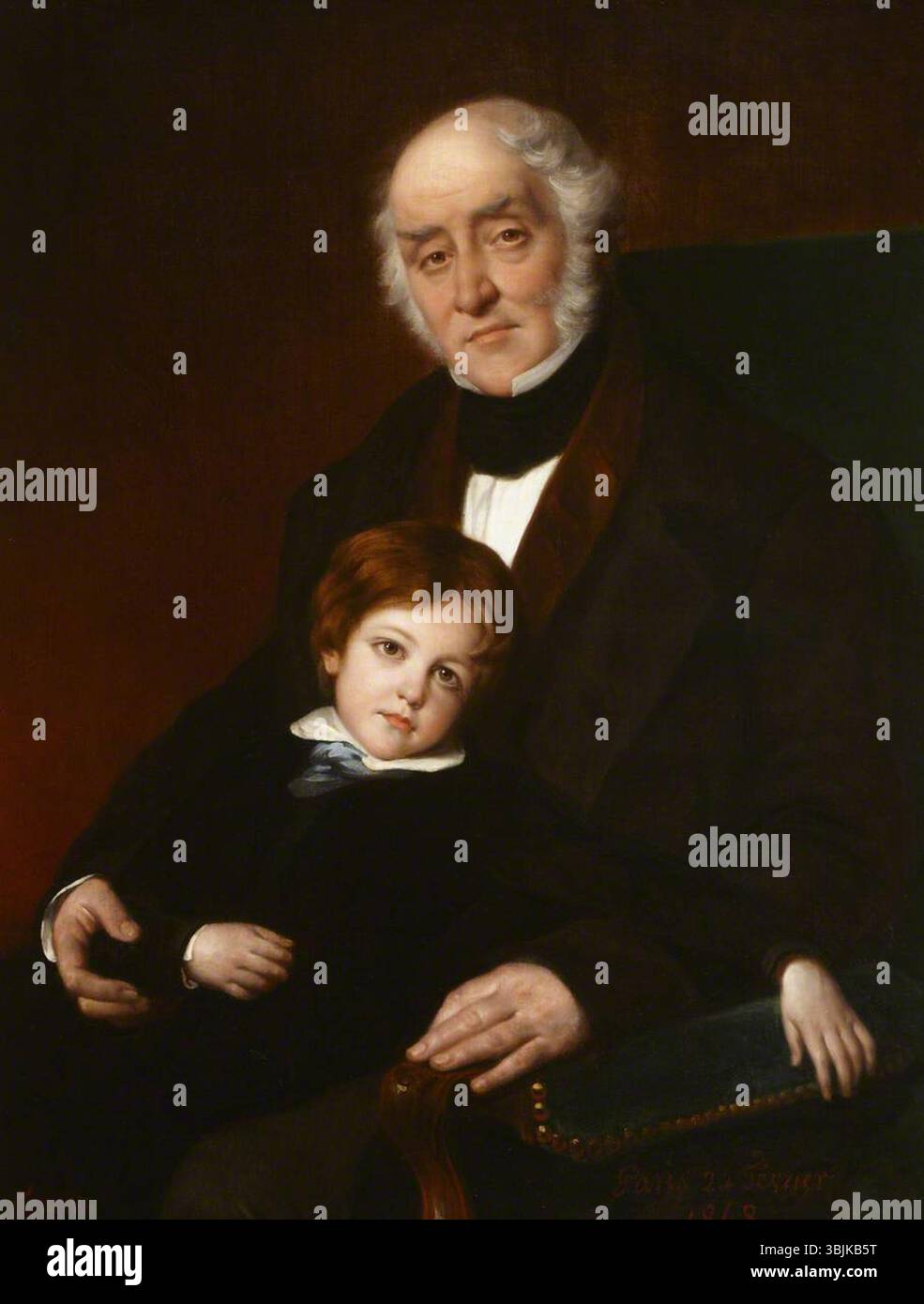 Fourau, Hugues; Walter MacGeough Bond (1790-1866), con suo figlio Edward Staples (1842-1901); National Trust, The Argory; http://www.artuk.org/artworks/walter-macgeough-bond-17901866-with-his-son-edward-staples-18421901-130021 Foto Stock