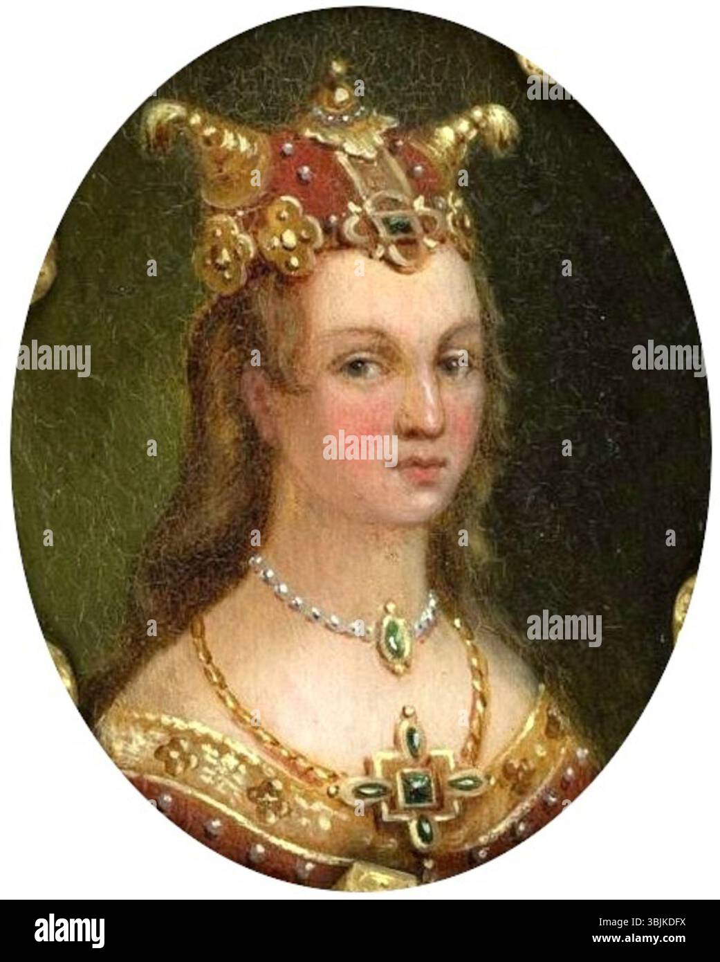 "Wanda" (1873) di Marceli Krajewski ritrae la tragica storia dell'eroina polacca Wanda, che è vista nell'opera d'arte che rappresenta il suo sacrificio per la sua patria. Il dipinto riflette lo stile storico romanticismo di Krajewski. Foto Stock