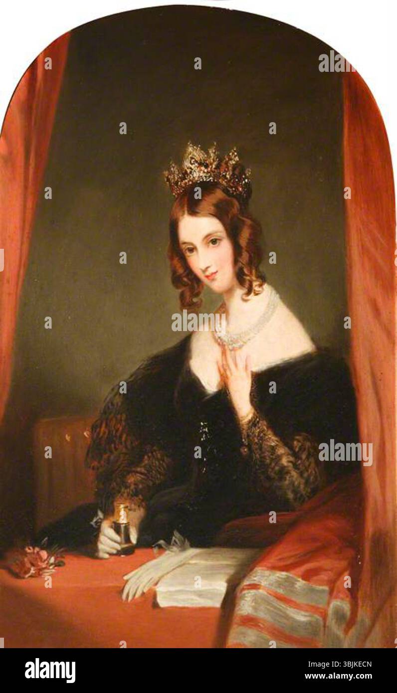 Graves, Frederick Percy; l'onorevole Anne Elizabeth Weld-Forester (1802-1885), Contessa di Chesterfield; National Trust, Hughenden Manor; http://www.artuk.org/artworks/the-honorable-anne-elizabeth-weld-forester-18021885-countess-of-chesterfield-217726 Foto Stock