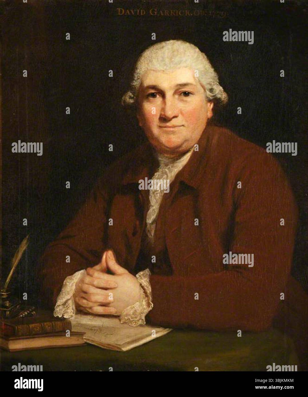 Reynolds, Joshua; David Garrick (1717-1779): "The Prologue Portrait"; National Trust, Knole; http://www.artuk.org/artworks/david-garrick-17171779-the-prologue-portrait-219067 Foto Stock