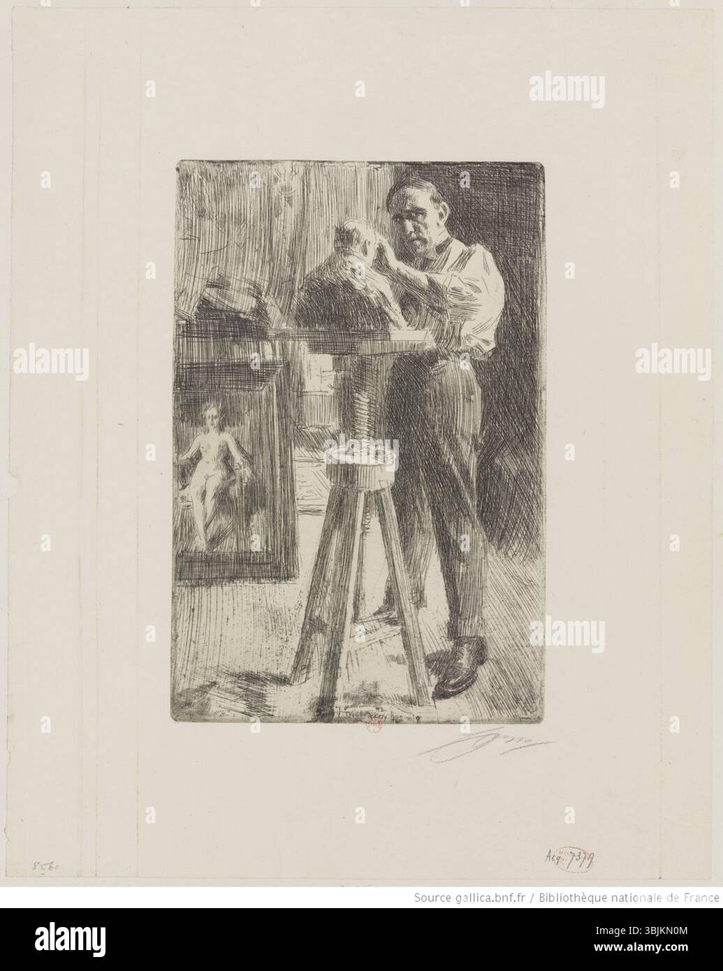 *Il principe Paul Troubetzkoÿ* è un terzo stato incisione di Anders Zorn, raffigurante il principe russo. Il lavoro dimostra l'abilità di Zorn nel catturare le somiglianze e il carattere dei suoi soggetti attraverso linework espressivi e contrasti tonali. Foto Stock