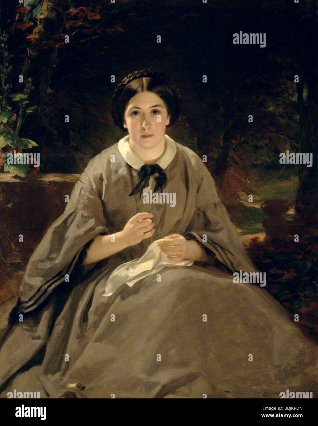 Macnee, Daniel; A Lady in Grey (figlia dell'artista, poi Mrs Wiseman); National Galleries of Scotland; http://www.artuk.org/artworks/a-lady-in-grey-the-artists-daughter-later-mrs-wiseman-212594 Foto Stock