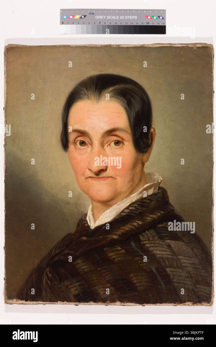 Vana daami portree è un dipinto ad olio su tela del 1854 di August Matthias Hagen (1794-1878). Il ritratto raffigura una signora anziana e fa parte della collezione del Museo d'Arte estone catalogata TKM TR 4581 M 750. Foto Stock